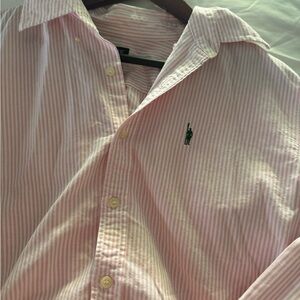 J. Crew Pink Striped Casual Button Down Shirt